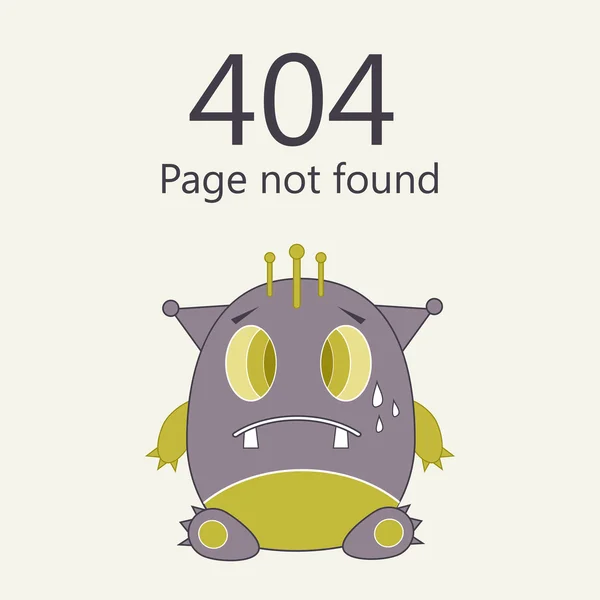 Page d'erreur 404 introuvable, concept de monstre mignon — Image vectorielle