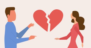 Boşanma ya da ayrılma kavramı. Küçük insanlar arasında bir ilişki ayrılığı. Kırık kalp.