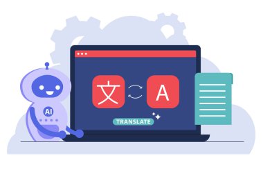 Yapay zeka robotu otomatik dil çevirisi yapıyor