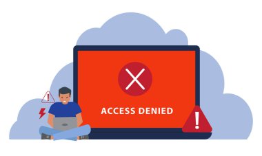 Dizüstü bilgisayardaki giriş izni reddedildi. Kullanıcı bloke edildi. İmza atmak yasak. Kısıtlı ve yasaklı erişim