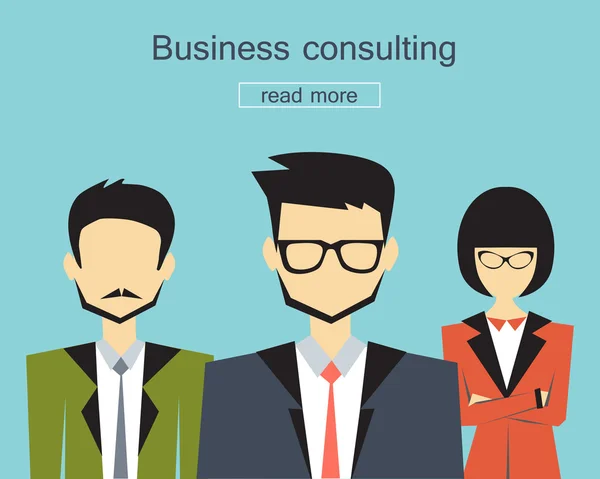 Business consulting, teamwork, banner koncept — Stock vektor