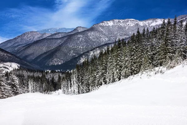 Inverno paisagem montanhosa, resort Jasna, Tatras, Eslováquia . — Fotografia de Stock