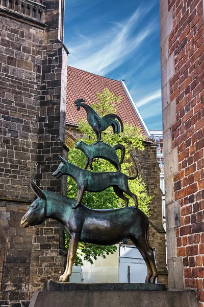 Bremen musicians sculpture in Bremen, Germany — Stock Photo, Image