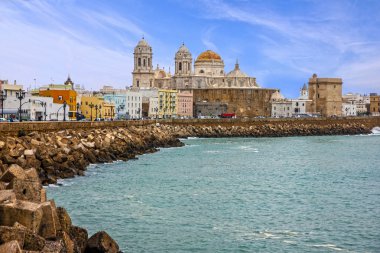 Cadiz, İspanya. Sahil katedral Campo del Sur 
