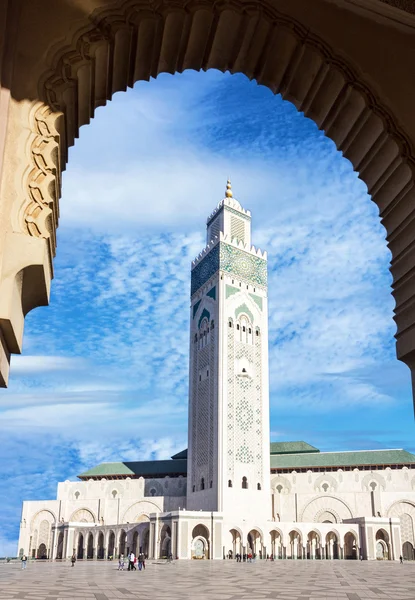 卡萨布兰卡，摩洛哥。建设哈桑二世清真寺 — 图库照片