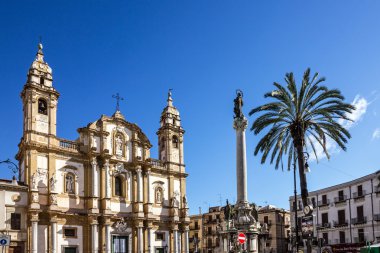 Palermo, İtalya - 2 Haziran 2016: Palermo Katolik Kilisesi, Sicilya, İtalya