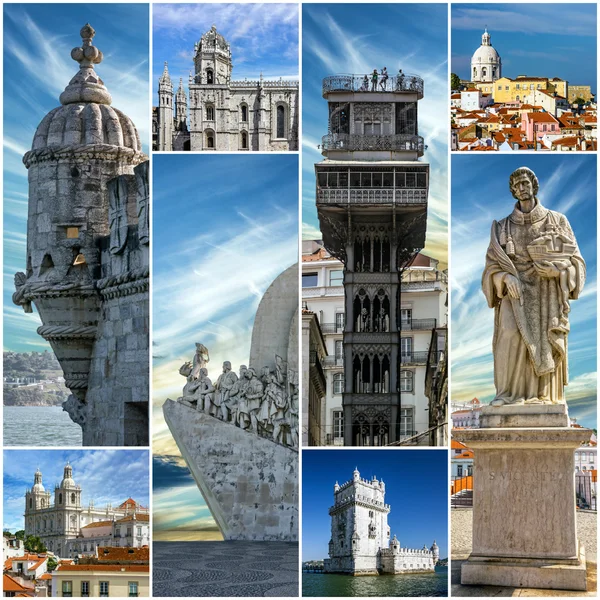 Collage Monumentos y monumentos de Lisboa, Portugal —  Fotos de Stock