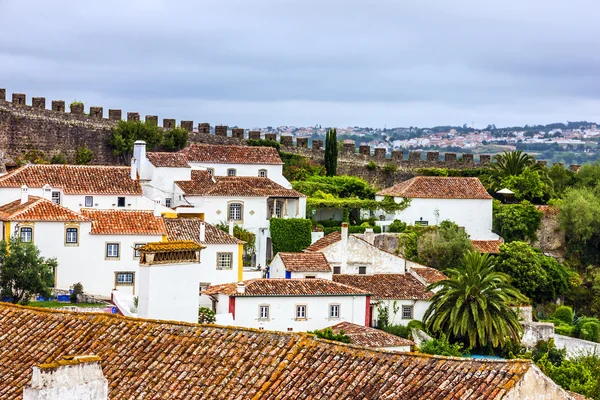 Venkovské Obidos domy, Portugalsko — Stock fotografie