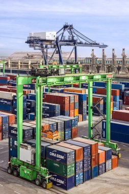 Casablanca, Fas - 30 Mayıs 2016: Casablanca liman, Fas konteyner terminali