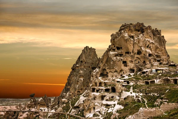 Capadocia, Turquía, Goreme park sunset mountain view — Foto de Stock