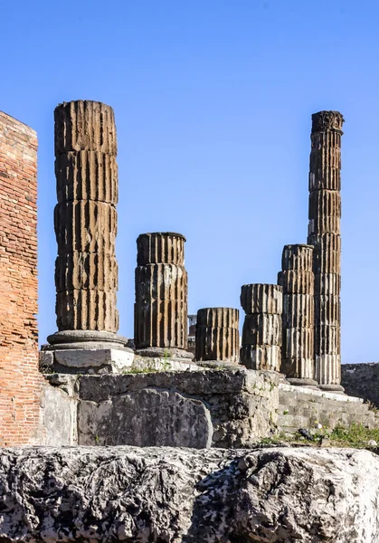 Pompei, Nápoly, Olaszország. Ókori római város romjai — Stock Fotó