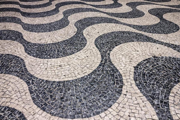 tiled floor. Waves of tiled floor in Portuguese traditional style