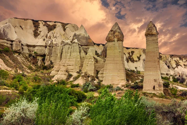 Volcanic rock landscape, Cappadocia, Turkey. Anatolia, Goreme na — Stock Photo, Image