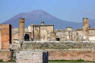 Pompeii, Naples, İtalya. Antik Roma kenti Harabeleri