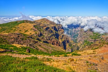 dağ manzarası, Madeira Adası, Portekiz. Tepe Ariero