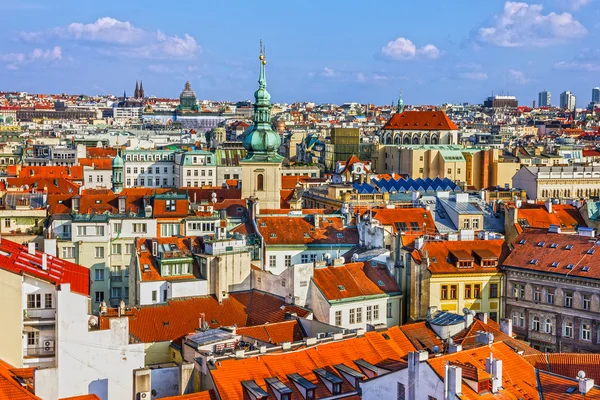 Воздушный вид на архитектуру города, Чехия — стоковое фото