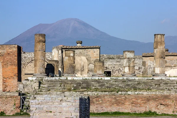 Pompei, Nápoly, Olaszország. Ókori római város romjai — Stock Fotó