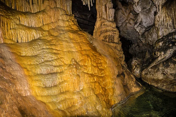 Stalactite cave, underground lake, Demanovska, Slovakia — Stock Photo, Image