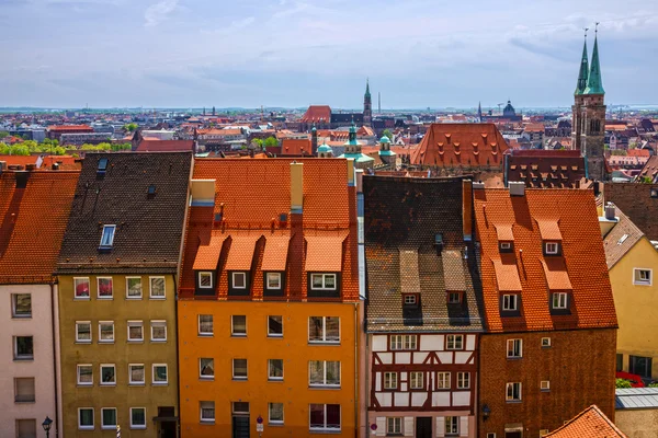 Nuremberg, Almanya, eski kasaba evleri, şehir manzarası — Stok fotoğraf