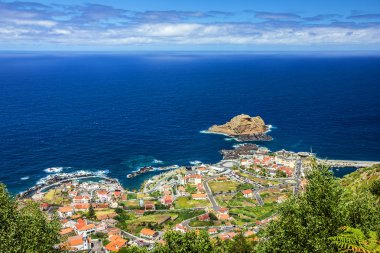 Panoramik görünüm Portu Moniz, Madeira Adası, Portekiz