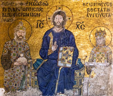 Istanbul, Türkiye - 5 Temmuz 2016: Christian simgesinde Ayasofya Müzesi, Istanbul, Türkiye