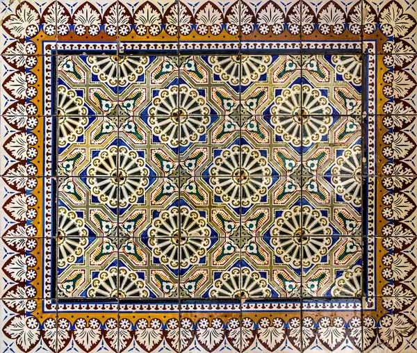 Pozadí. Keramické dlaždice v muzeum azulejos, Lisabon, Portugalsko. — Stock fotografie