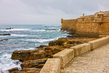 Kadiz beach, San Sebastian kale, İspanya
