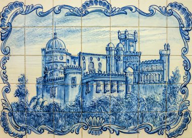 Lisbon, Portekiz - 3 Ağustos 2016: Antik Seramik karo, müze Azulejo, Lisbon, Portekiz.