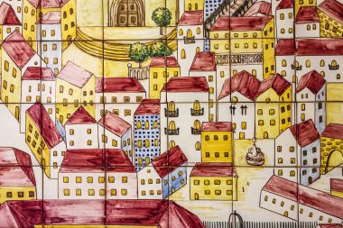 Lisbon, Portekiz - 3 Ağustos 2016: Antik Seramik karo, müze Azulejo, Lisbon, Portekiz.