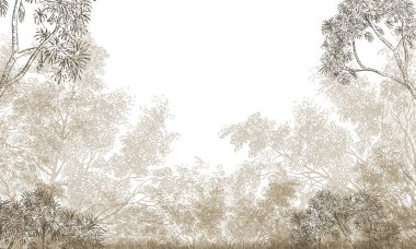 Soft Watercolor Forest Background for Kids Room and Nursery Mockups