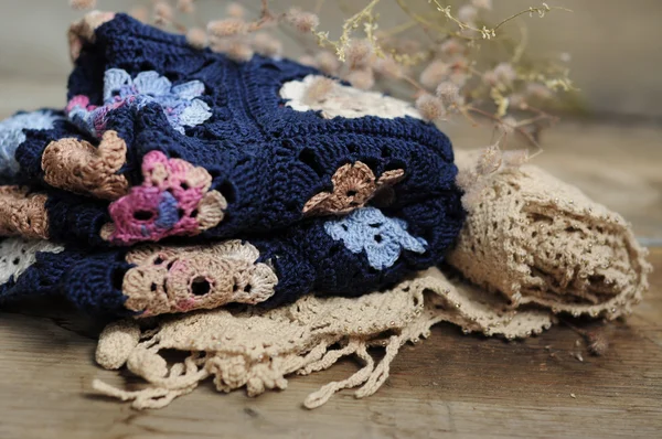 Büyükanne kare çiçek battaniye — Stok fotoğraf