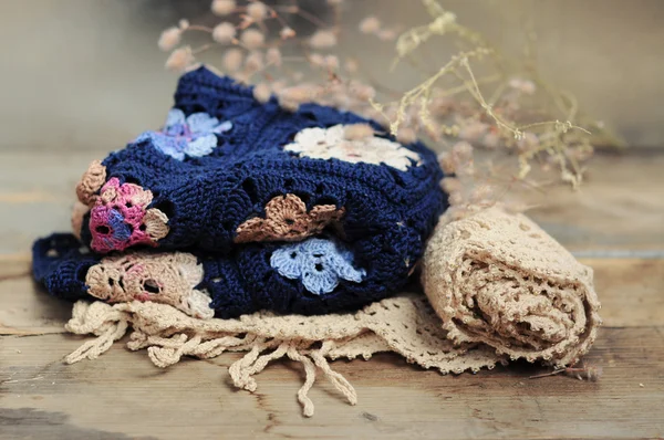 Granny square flower filt — Stockfoto