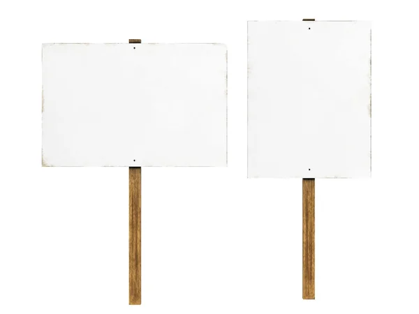 Slightly Grungy Worn Protest Signs Isolated White Background Illustration — Stock Photo, Image