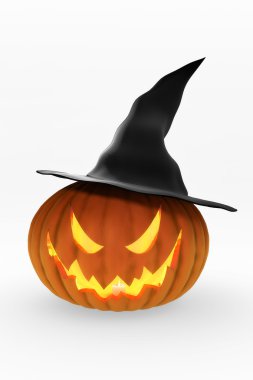 Jack-o-lantern ve cadı şapka