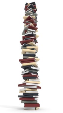 Uzun boylu kitap yığını