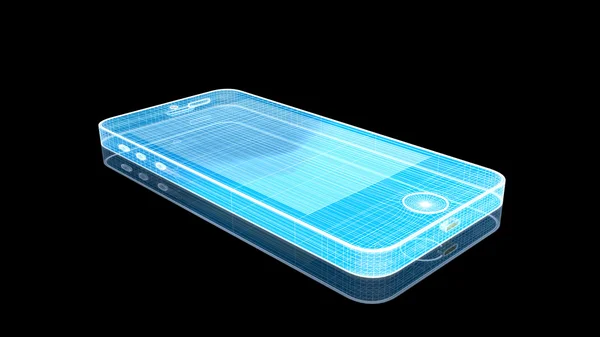 Smartphone Holograma Wireframe — Foto de Stock