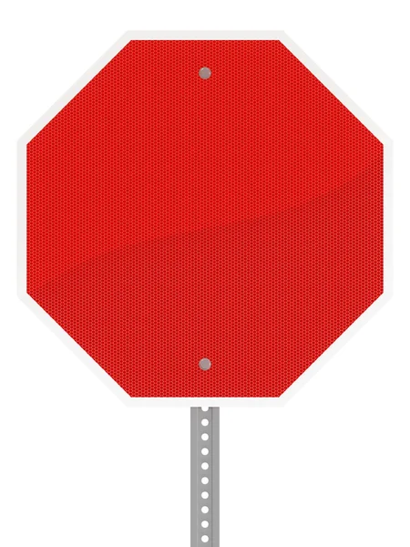 白い背景に分離された光沢のある赤い六角形一時停止標識. — ストック写真