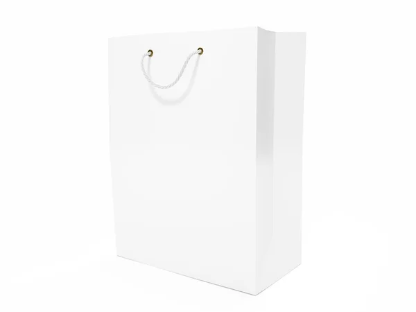 Blank white shopping bag isolated on a white background. — Stock Photo, Image