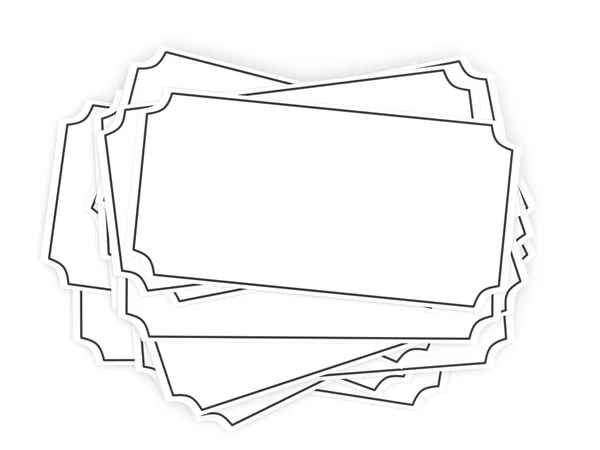 几个空白的白色标签，在白色背景上孤立桩 — 图库照片
