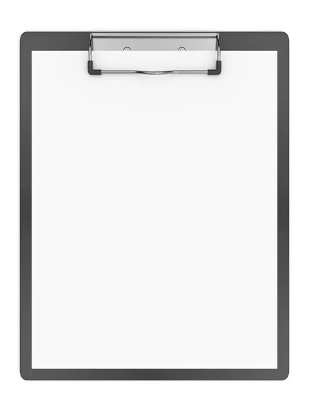 空のクリップボードと白い背景に分離された紙. — ストック写真