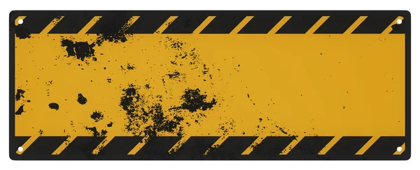 Blank grungy black and yellow caution sign isolated on a white b — Stock Photo, Image