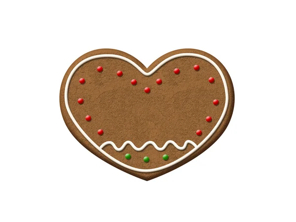 Perníkové srdce Vánoční cookie — Stock fotografie
