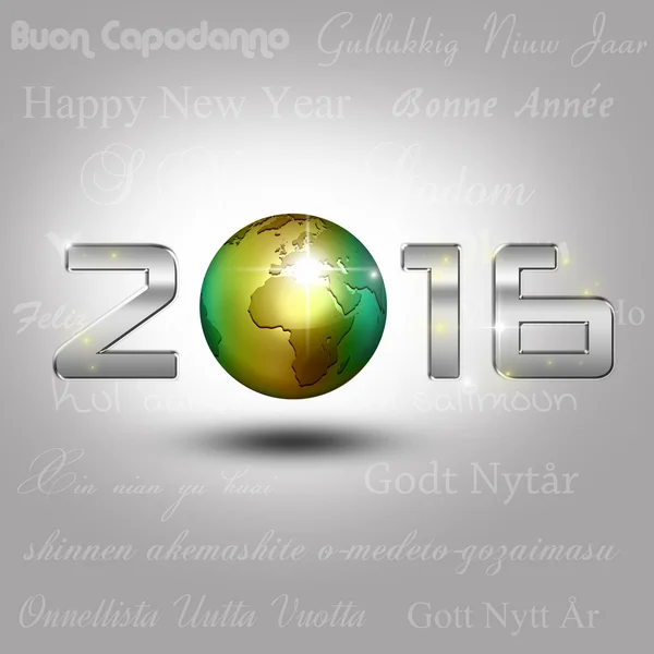 World Globe New Year 2016 — Stock Photo, Image