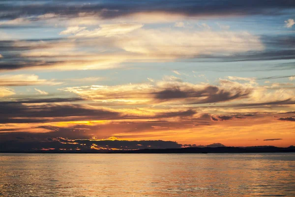 Dramatische Prachtige Zonsondergang Zeegezicht Van Kushiro Hokkaido Japan — Stockfoto