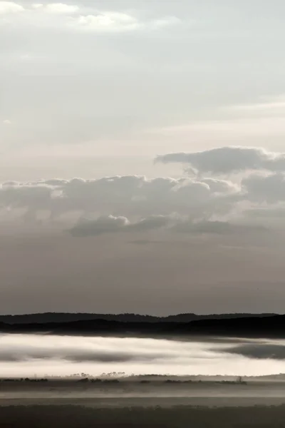Paesaggio Palude Kushiro Mattino Coperto Nebbia — Foto Stock