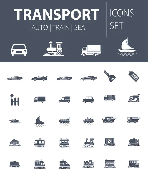既製の単純なベクトルのアイコン セット: トランスポート — ストックベクタ