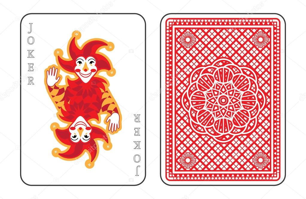 Playing cards with the Joker from a deck of playing cards. Vector illustration, classic design.