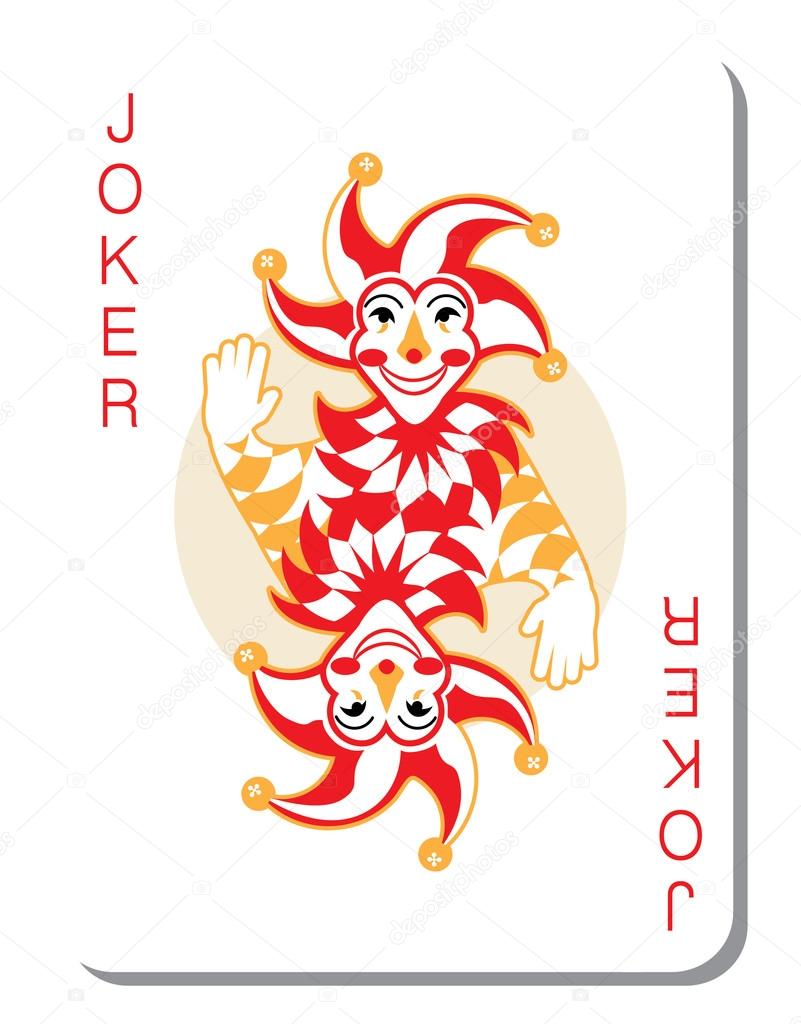 Playing cards with the Joker from a deck of playing cards. Vector illustration, classic design.