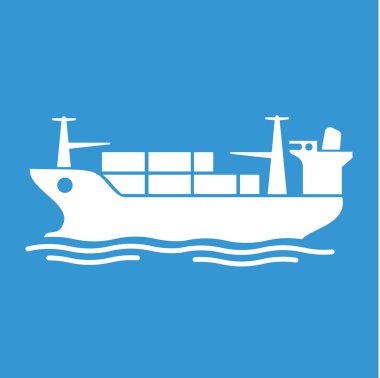 Basit web simgesi: taşıma ve teslimat deniz tarafından