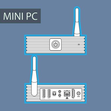 Bilgisayar, mini Pc, medya içeriği ve eğlence için.